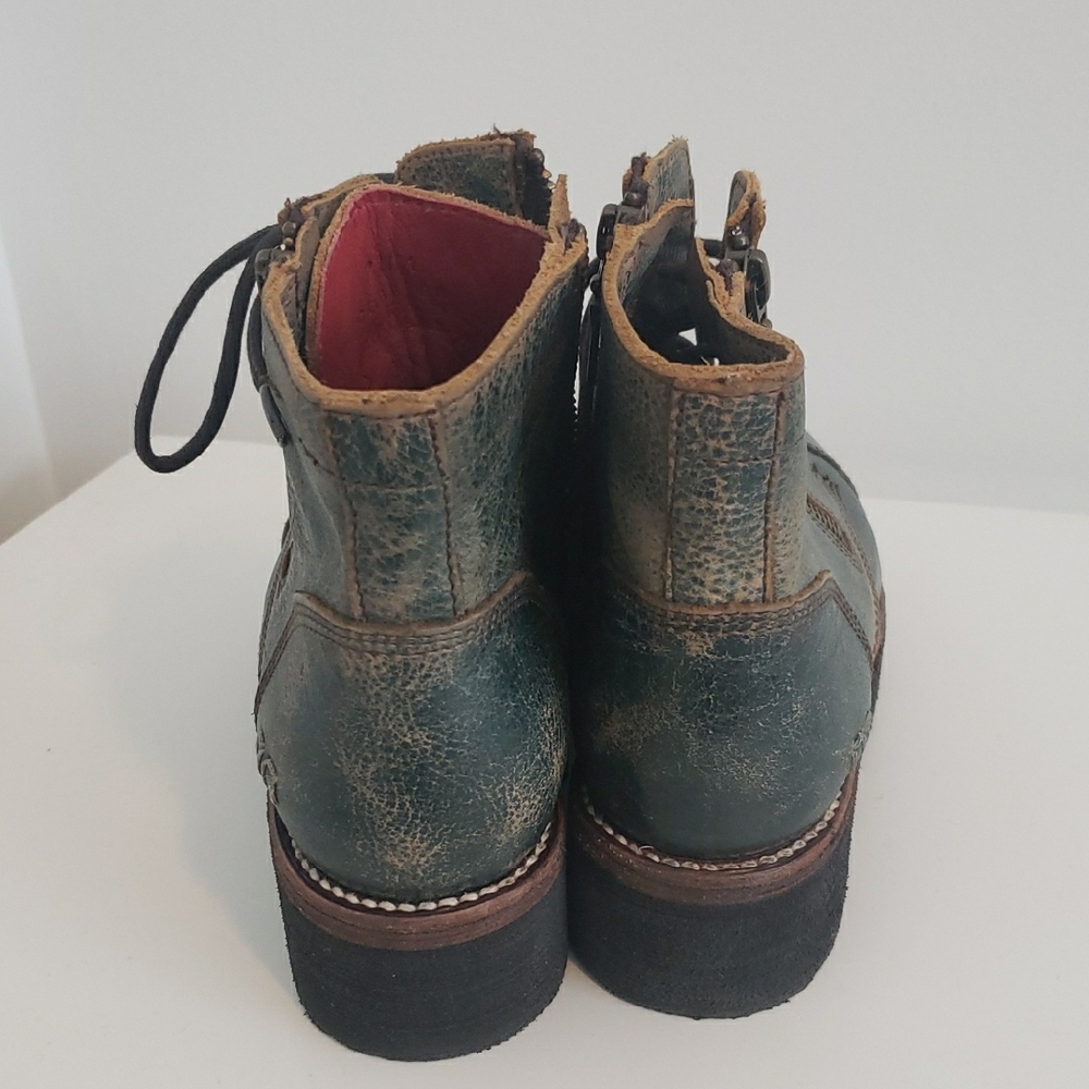 BedStu Womens Green Leather Boots - Picture 3 of 6